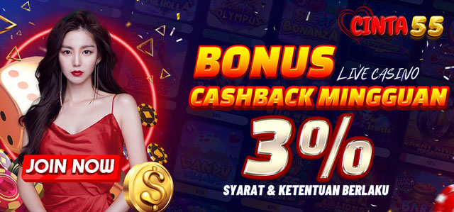 Bonus Mingguan Live Casino 3%